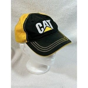 CAT Caterpillar Black Baseball Cap Hat YOUTH Size Adjustable Strapback Licensed